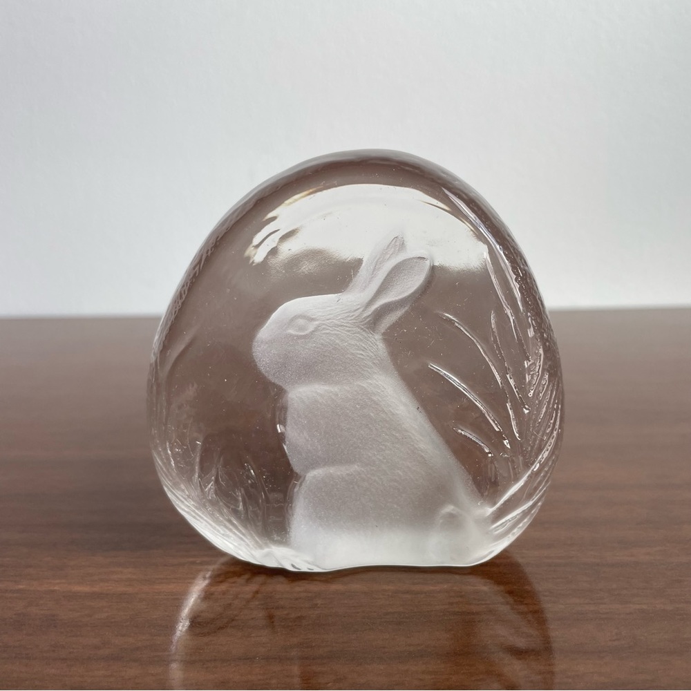Crystal Zajecar Glass Rabbit Paperweight - Picture 2 of 8